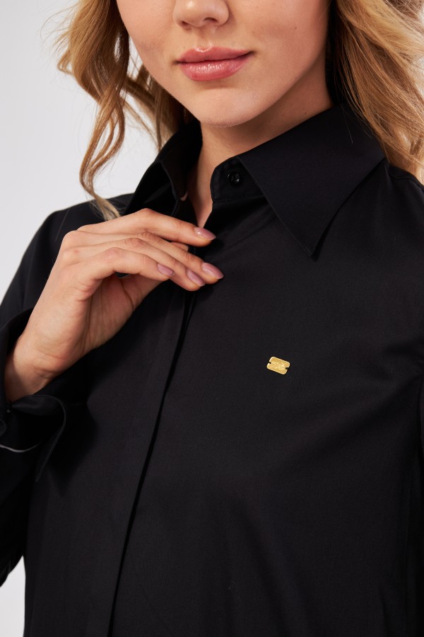 GOLD SHIRT | LUXURY GOLD SHIRT FOR WOMEN W/ 1 GRAM 24K GOLD BAR - BLACK
