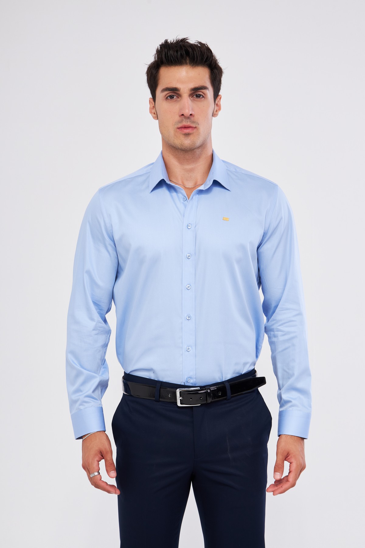 GOLD SHIRT | LUXURY GOLD SHIRT FOR MEN W/ 1 GRAM 24K GOLD BAR - AQUA BLUE Men's Luxury Shirt w/ 24 Carat 1 gram Gold Bar