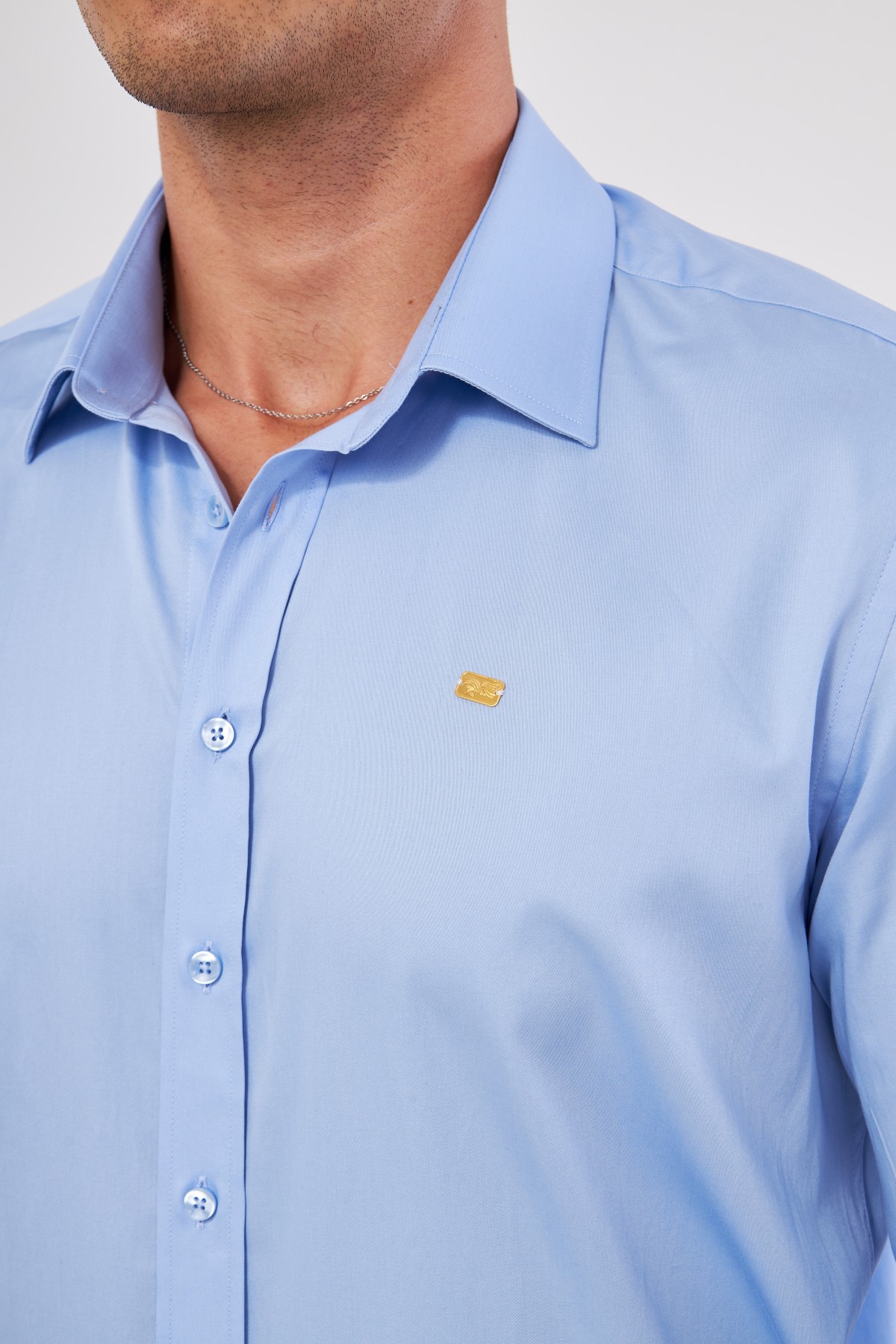 GOLD SHIRT | LUXURY GOLD SHIRT FOR MEN W/ 1 GRAM 24K GOLD BAR - AQUA BLUE Men's Luxury Shirt w/ 24 Carat 1 gram Gold Bar