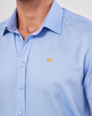 GOLD SHIRT | LUXURY GOLD SHIRT FOR MEN W/ 1 GRAM 24K GOLD BAR - AQUA BLUE