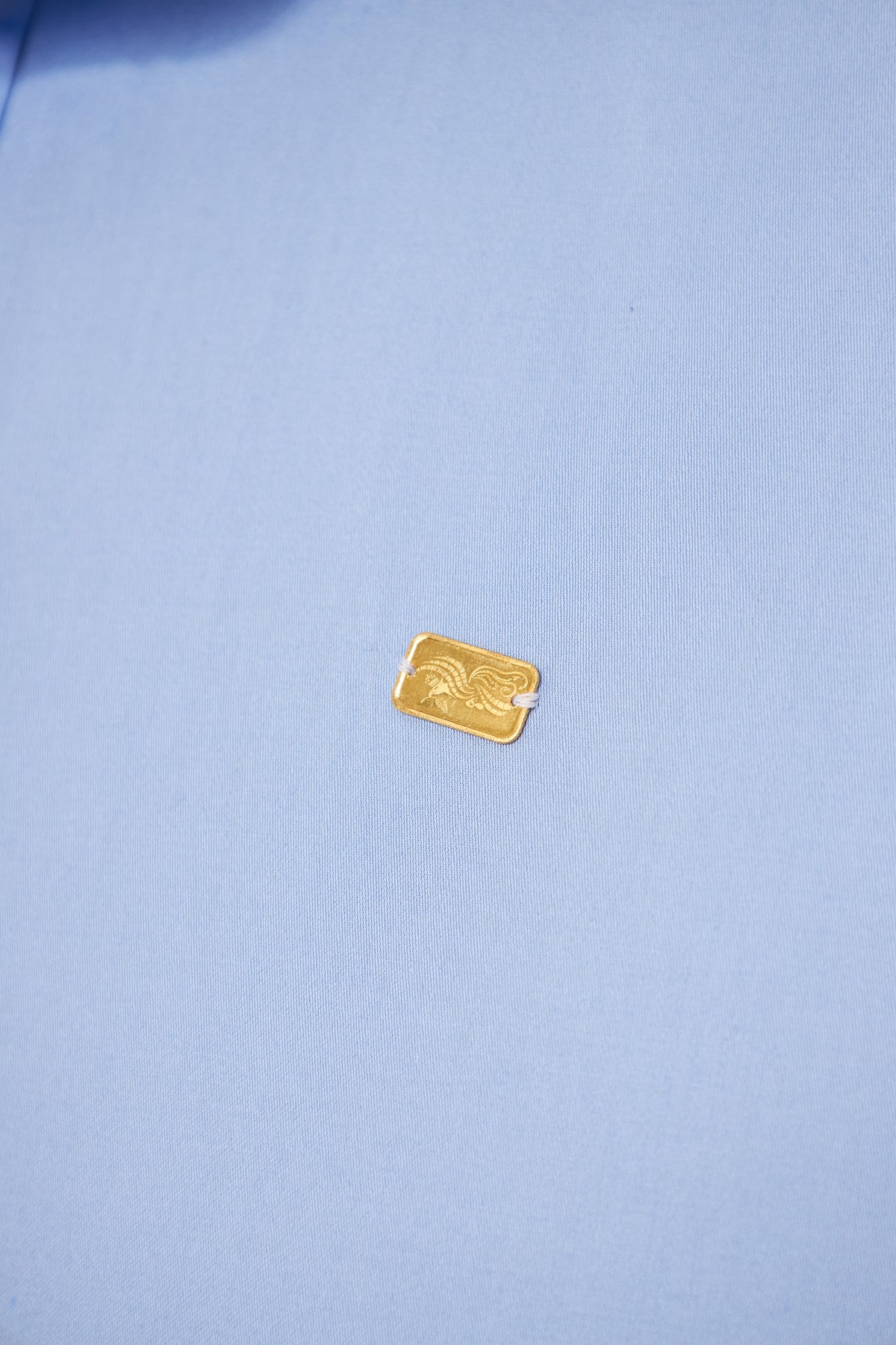 GOLD SHIRT | LUXURY GOLD SHIRT FOR MEN W/ 1 GRAM 24K GOLD BAR - AQUA BLUE Men's Luxury Shirt w/ 24 Carat 1 gram Gold Bar
