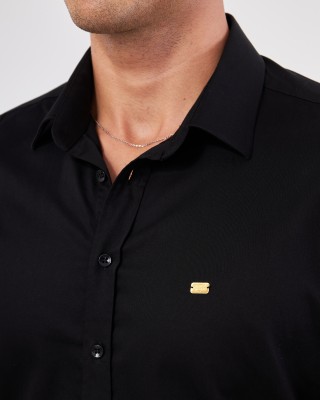 GOLD SHIRT | LUXURY GOLD SHIRT FOR MEN W/ 1 GRAM 24K GOLD BAR - BLACK