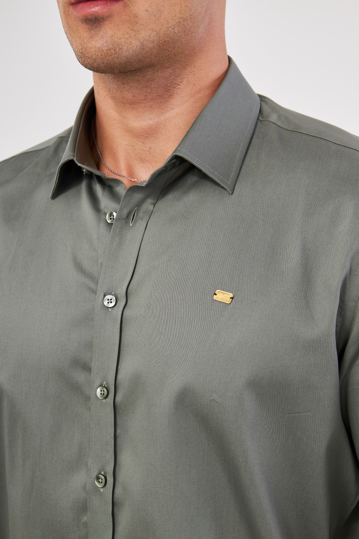 GOLD SHIRT | LUXURY GOLD SHIRT FOR MEN W/ 1 GRAM 24K GOLD BAR - KHAKI GOLD SHIRT | LUXURY GOLD SHIRT FOR MEN W/ 1 GRAM 24K GOLD BAR - KHAKI