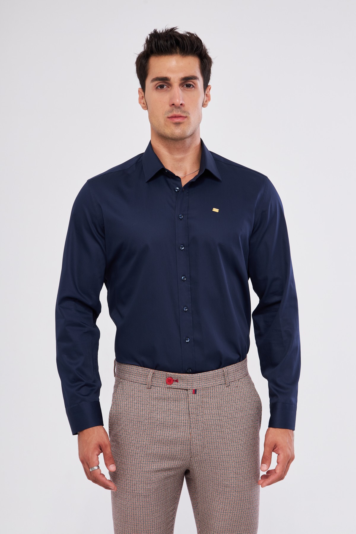 GOLD SHIRT | LUXURY GOLD SHIRT FOR MEN W/ 1 GRAM 24K GOLD BAR - NAVY BLUE GOLD SHIRT | LUXURY GOLD SHIRT FOR MEN W/ 1 GRAM 24K GOLD BAR - NAVY BLUE