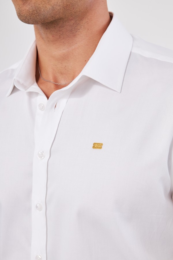 GOLD SHIRT | LUXURY GOLD SHIRT FOR MEN W/ 1 GRAM 24K GOLD BAR - WHITE