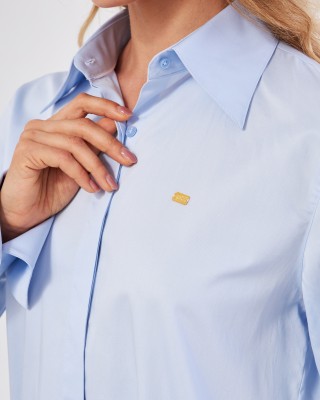 GOLD SHIRT | LUXURY GOLD SHIRT FOR WOMEN W/ 1 GRAM 24K GOLD BAR - BLUE