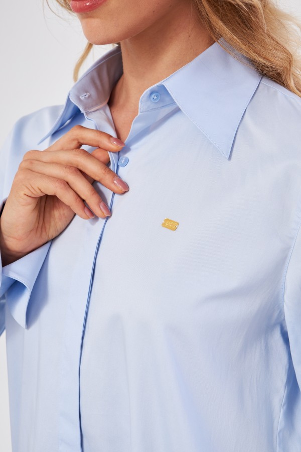 GOLD SHIRT | LUXURY GOLD SHIRT FOR WOMEN W/ 1 GRAM 24K GOLD BAR - BLUE