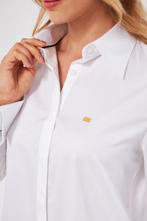 GOLD SHIRT | LUXURY GOLD SHIRT FOR WOMEN W/ 1 GRAM 24K GOLD BAR - WHITE